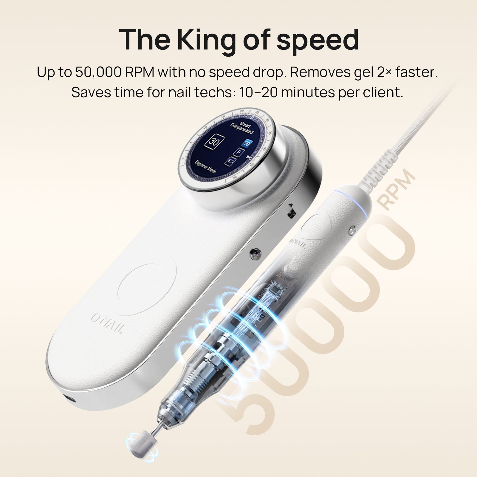 ONAIL Nail Drill Pro Max - Single Handpiece Version - WHITE official ONAIL gallery image [ONAIL-GALLERY:drill-06]