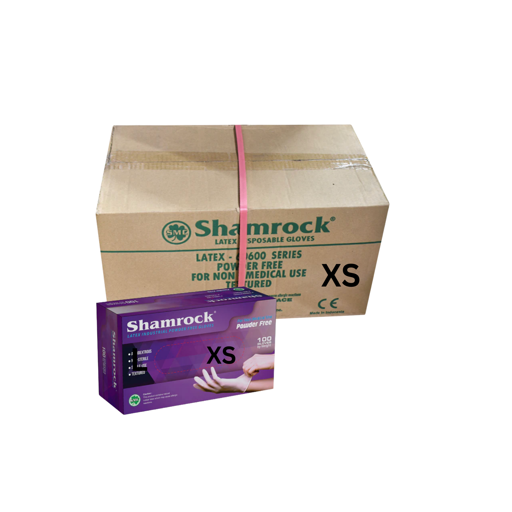 Shamrock Gloves Latex Powder Free - Size XS - Case of 10 Boxes