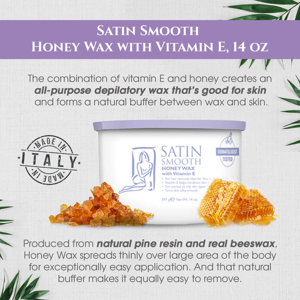 Satin Smooth Honey Wax with Vitamin E - 14.0 oz