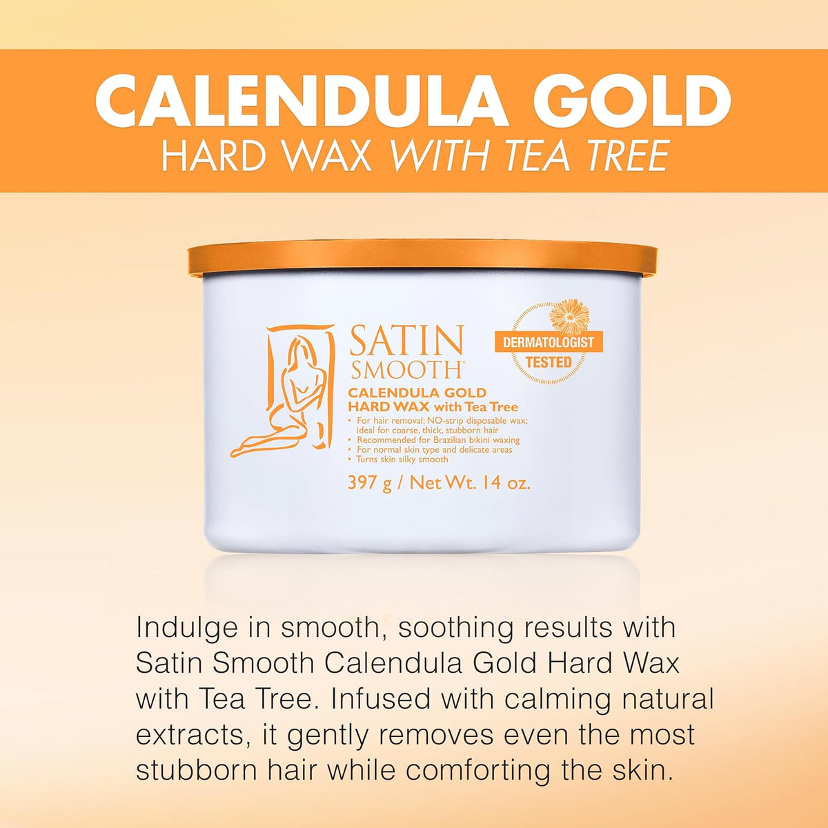 Satin Smooth Calendula Gold® Hard Wax with Tea Tree Oil - 14.0 oz
