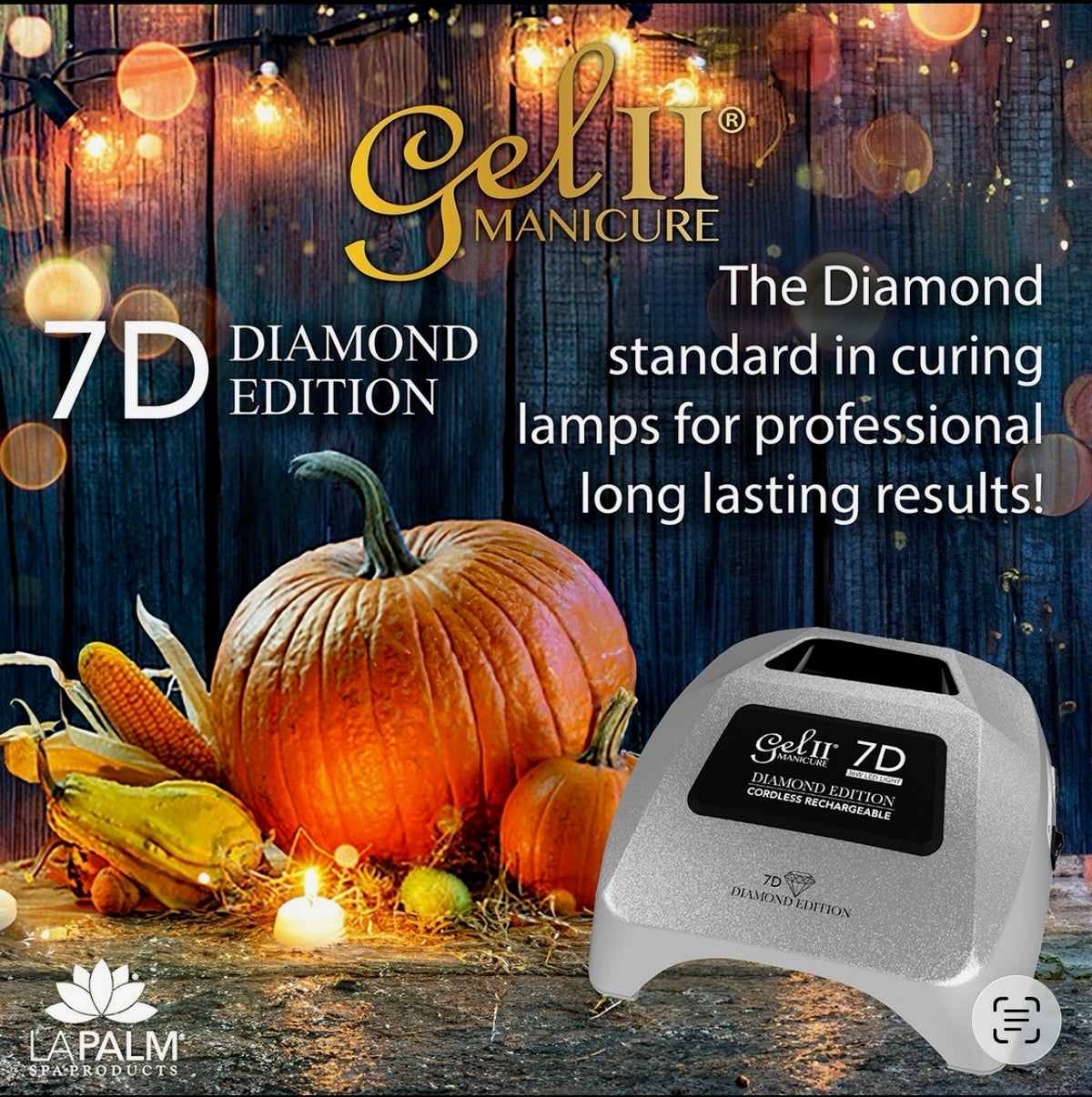 La Palm Cordless Rechargeable Nail Lamp -  Gel II 7D Diamond Edition
