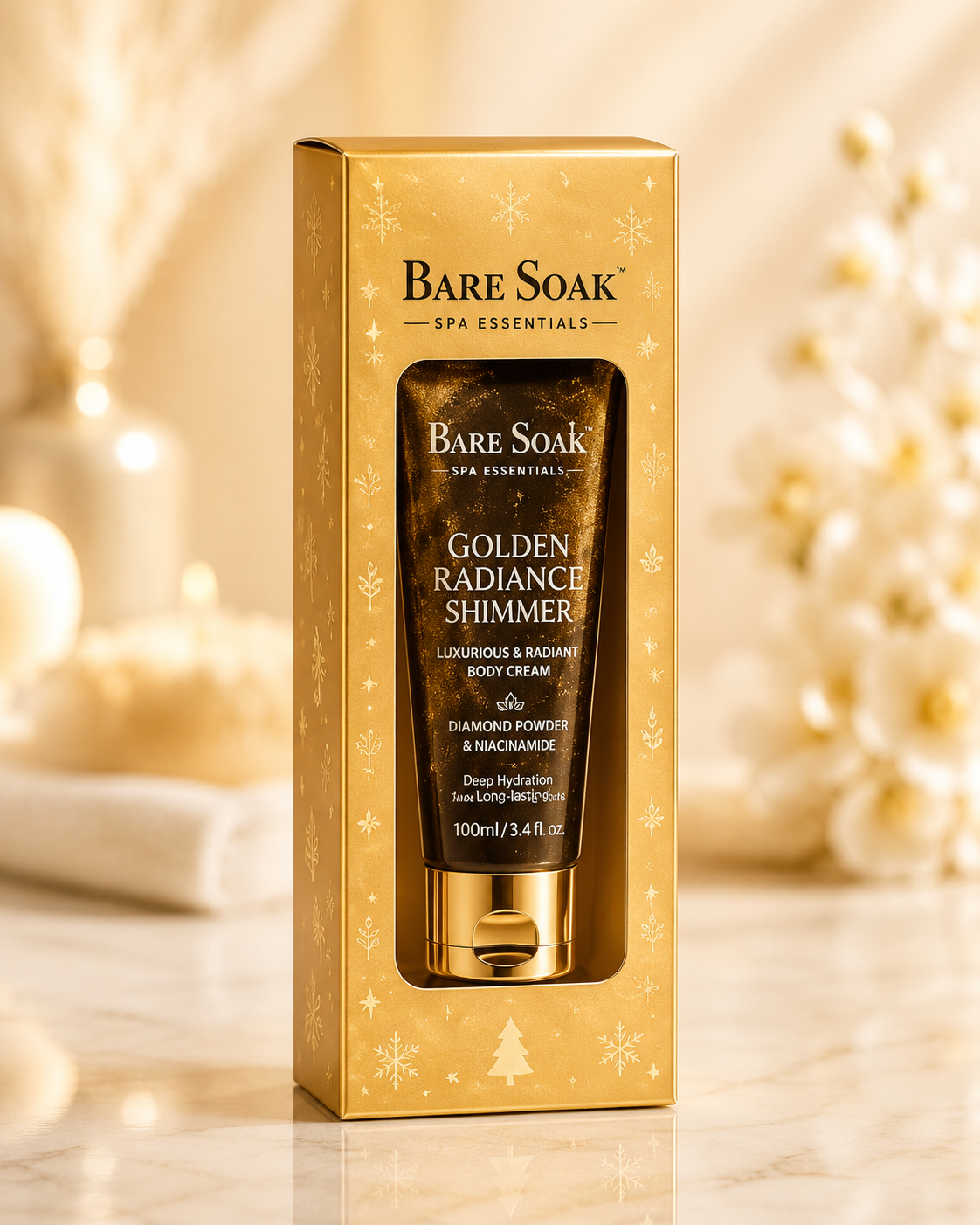 BareSoak Lotion Holiday 3.4 oz - Golden Radiance