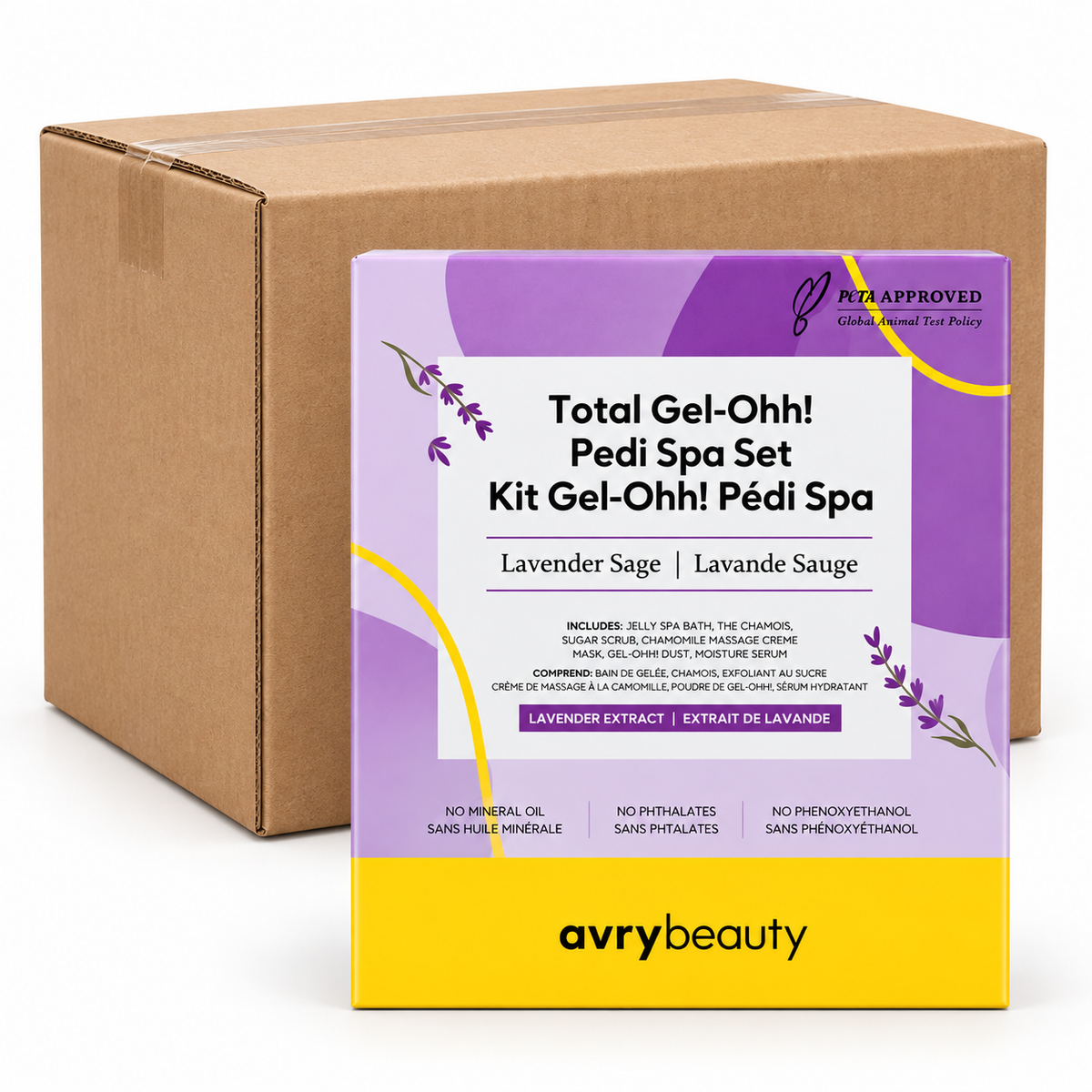 Avry Beauty Gel-Ohh Pedicure 5 Steps - Lavender Sage - Case of 50