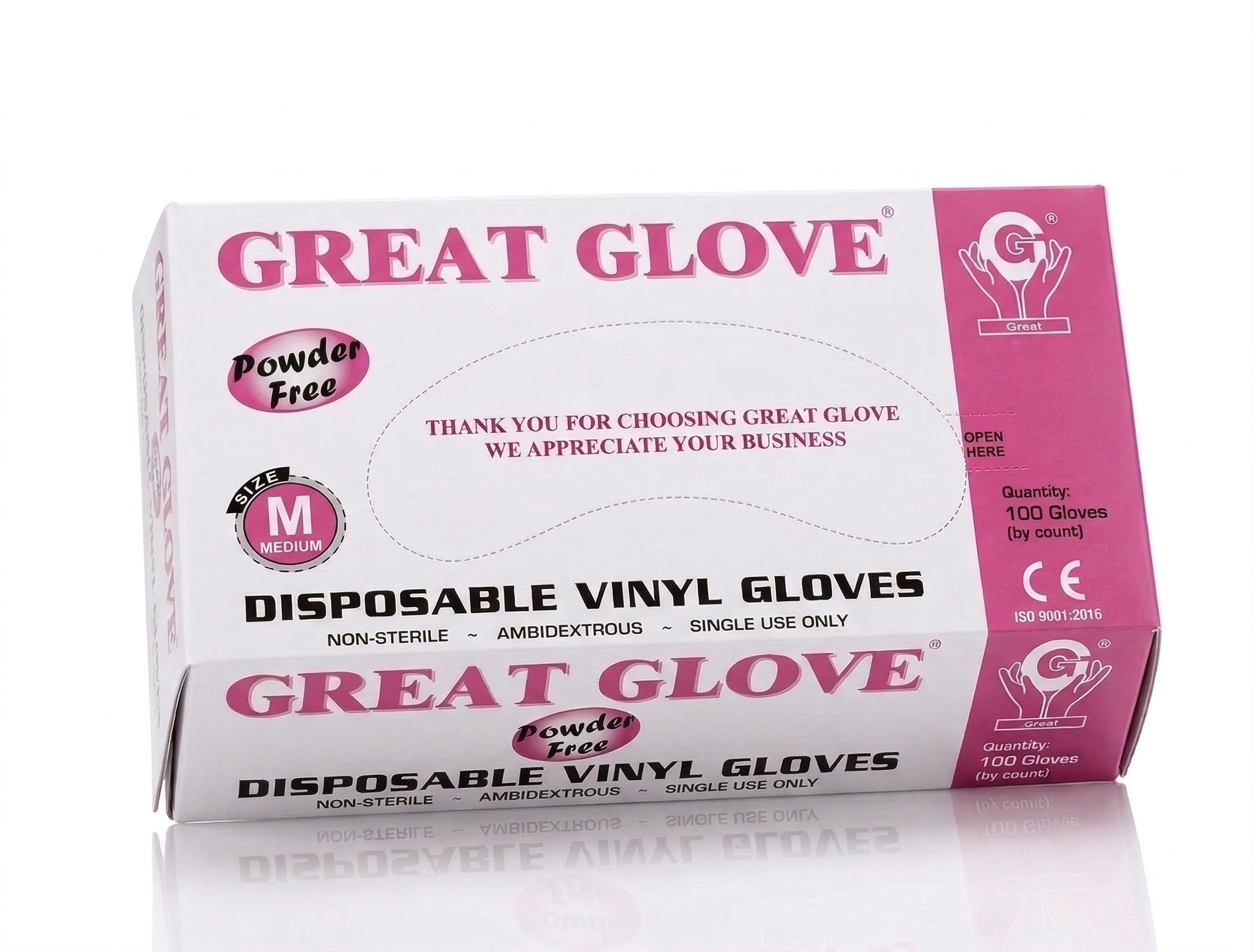 Top Glove Clear Vinyl Gloves size M  - Box of 100pcs
