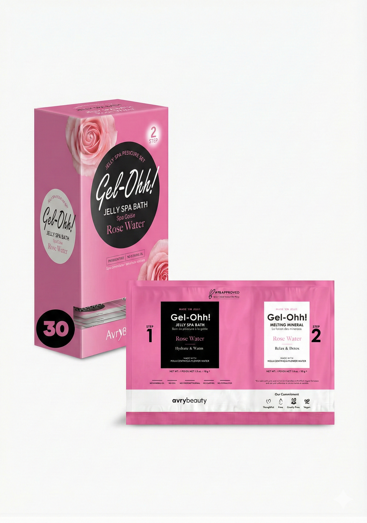 Avry Beauty Gel-Ohh Jelly Spa Bath - Rose Water - Box of 30