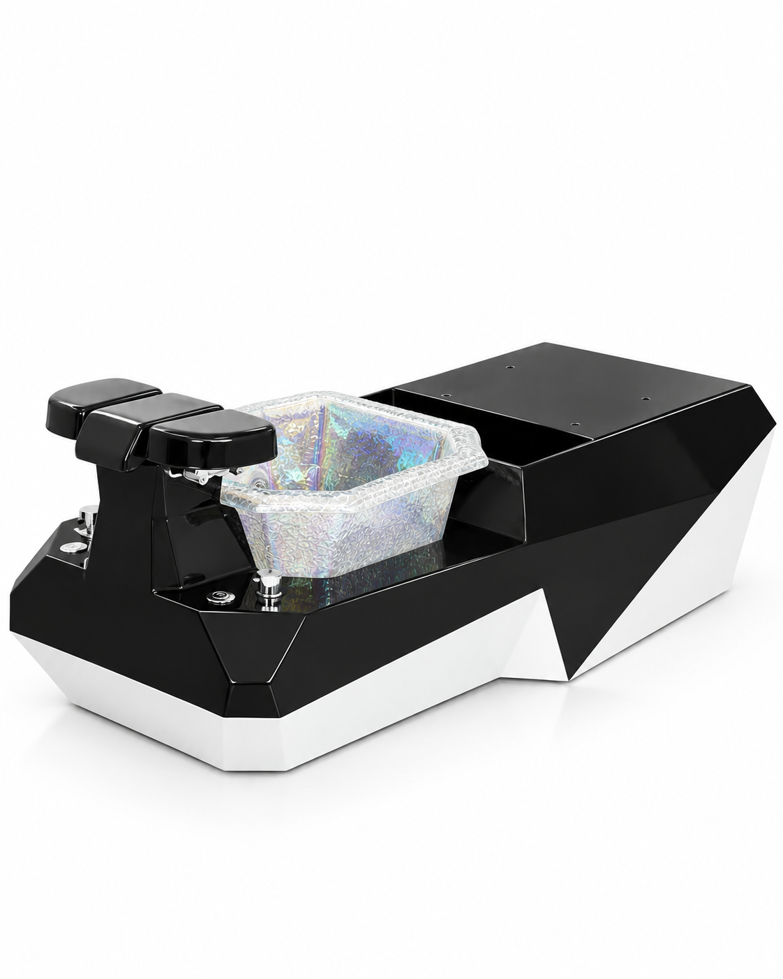 Pedicure Chair Base S860 _ Black White & Bowl Clear