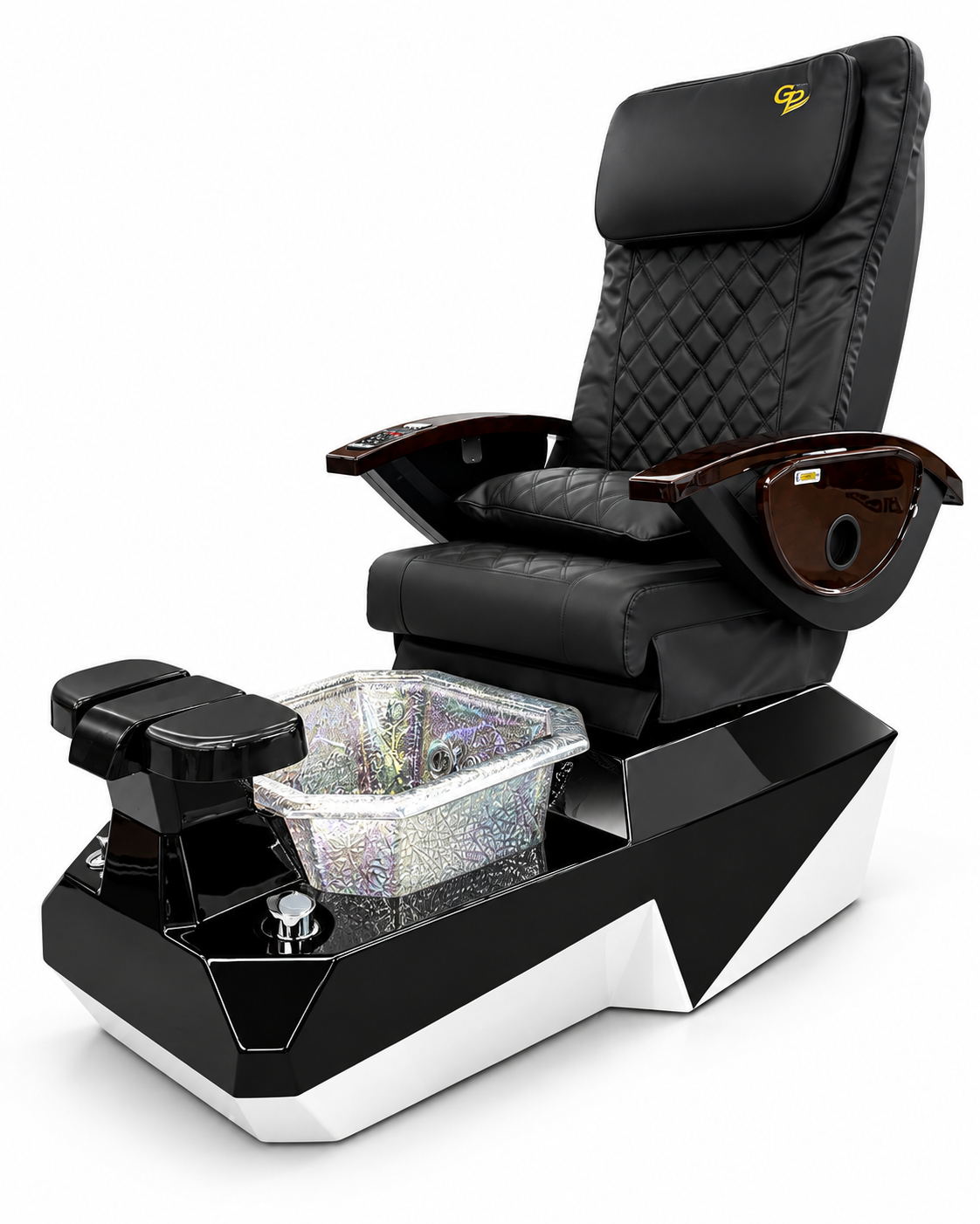 Pedicure Chair Base S860 _ Black White & Bowl Clear