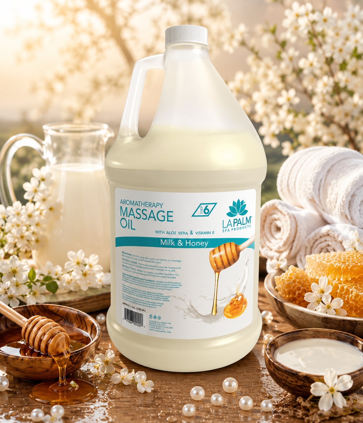 La Palm Massage oil - Milk & Honey - Case of 4