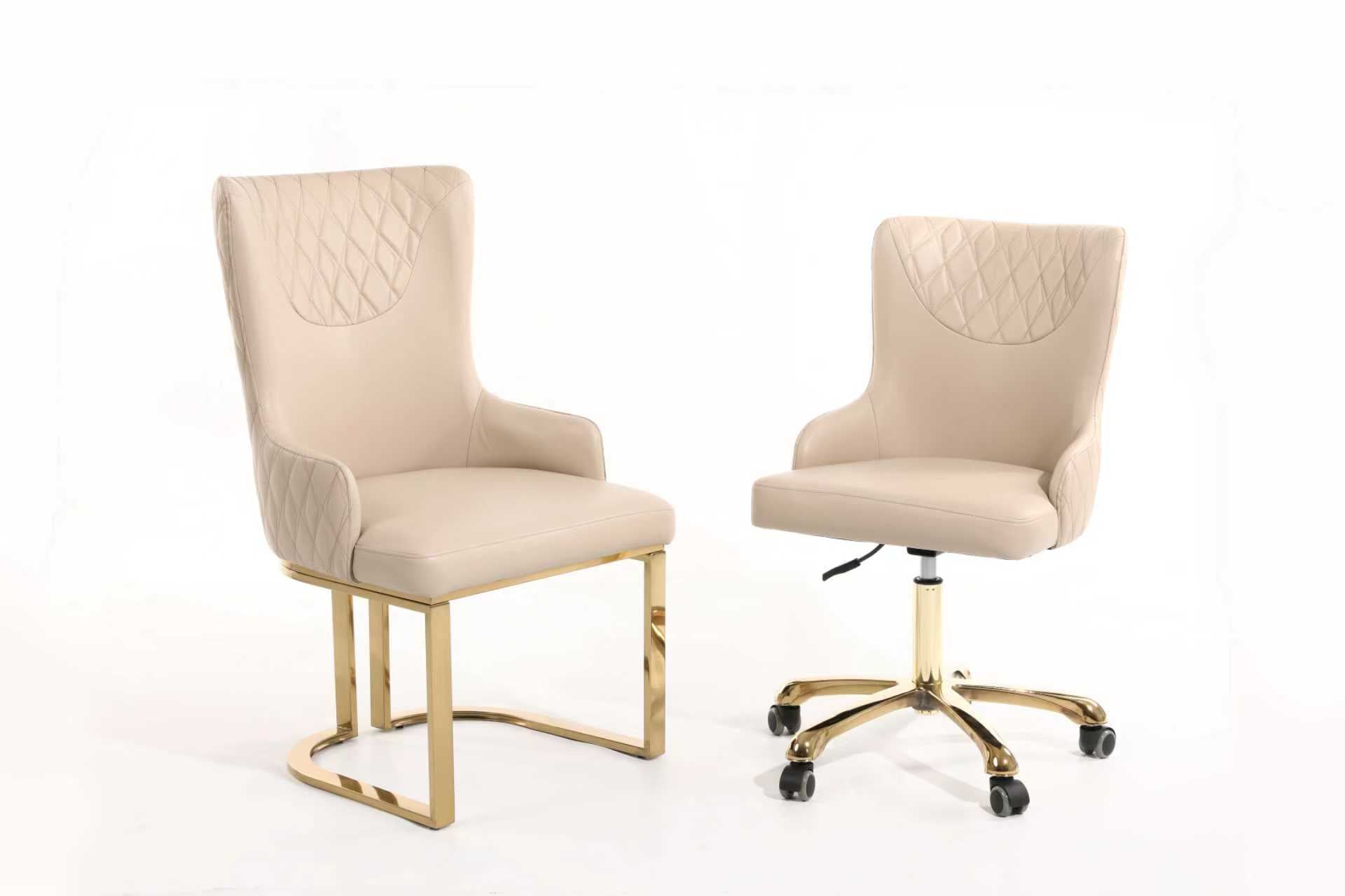 Elegance Gold Duo Customer Chair - Beige