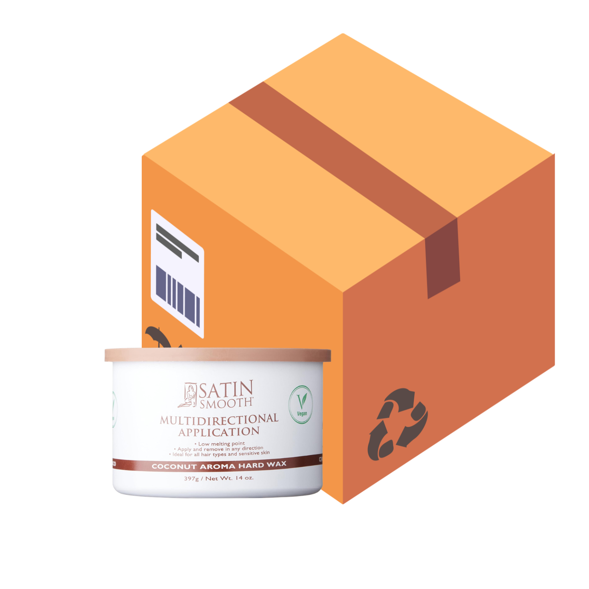 Satin Smooth Coconut Crème Hard Wax with Coconut Aroma 14oz - Case of 12