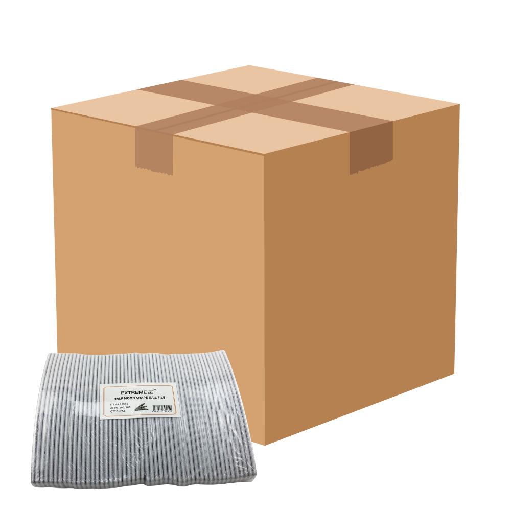 EXTREME+ Half Moon Zebra Nail File - 100/100 grit - Case of 1500