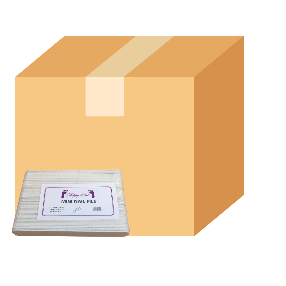 HappyFeet Nails Manicure File small 4" and 5" White