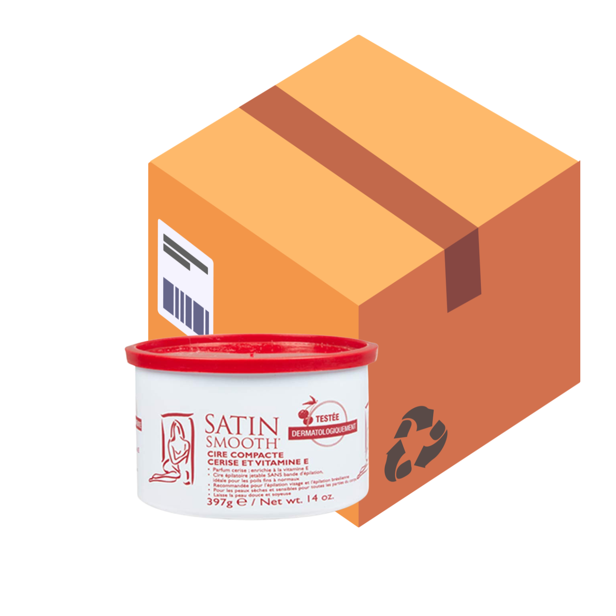 Satin Smooth Wild Cherry® Hard Wax with Vitamin E 14oz - Case of 12