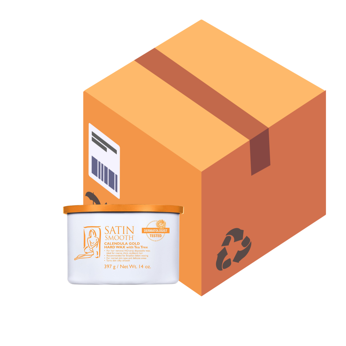 Satin Smooth Calendula Gold® Hard Wax with Tea Tree Oil 14oz - Case of 12
