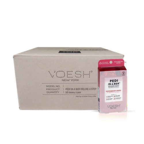 VOESH Deluxe Pedicure 4 Step - Peppermint Swirl (Limited Edition) - Kit