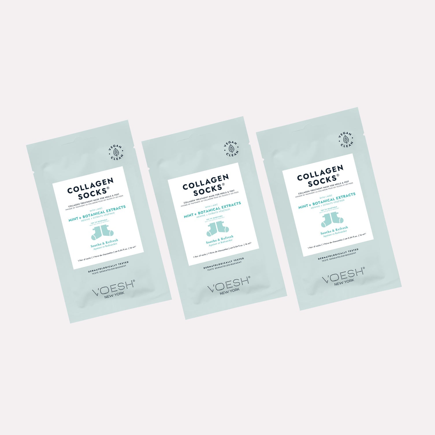Voesh Deluxe Pedicure Collagen SOCKS - Mint &amp; Botan - Hộp 100