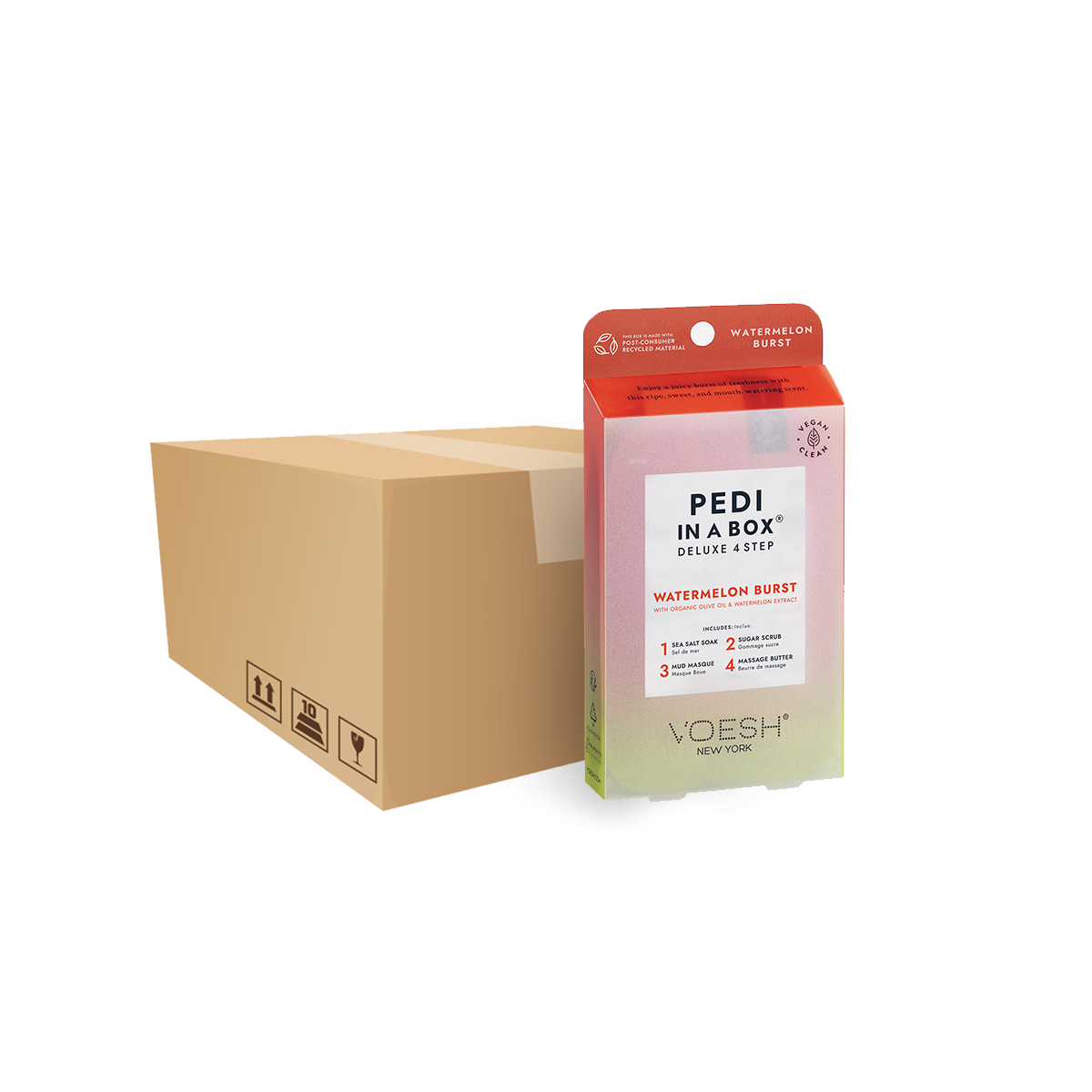 VOESH Deluxe Pedicure 4 Step - Watermelon Burst - Case of 50