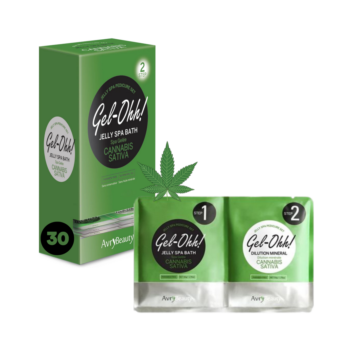 Avry Beauty Gel-Ohh Jelly Spa Bath - Cannabis Sativa - Box of 30