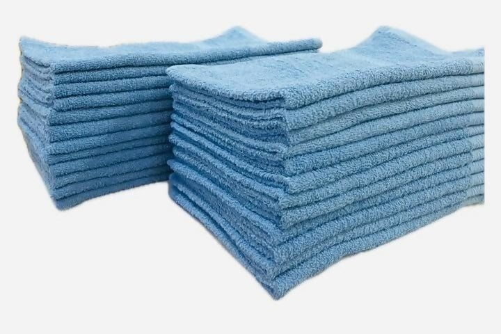 Nail Salon Towels - Light Blue / 16x27 / 100% Cotton, 3LBS per dozen