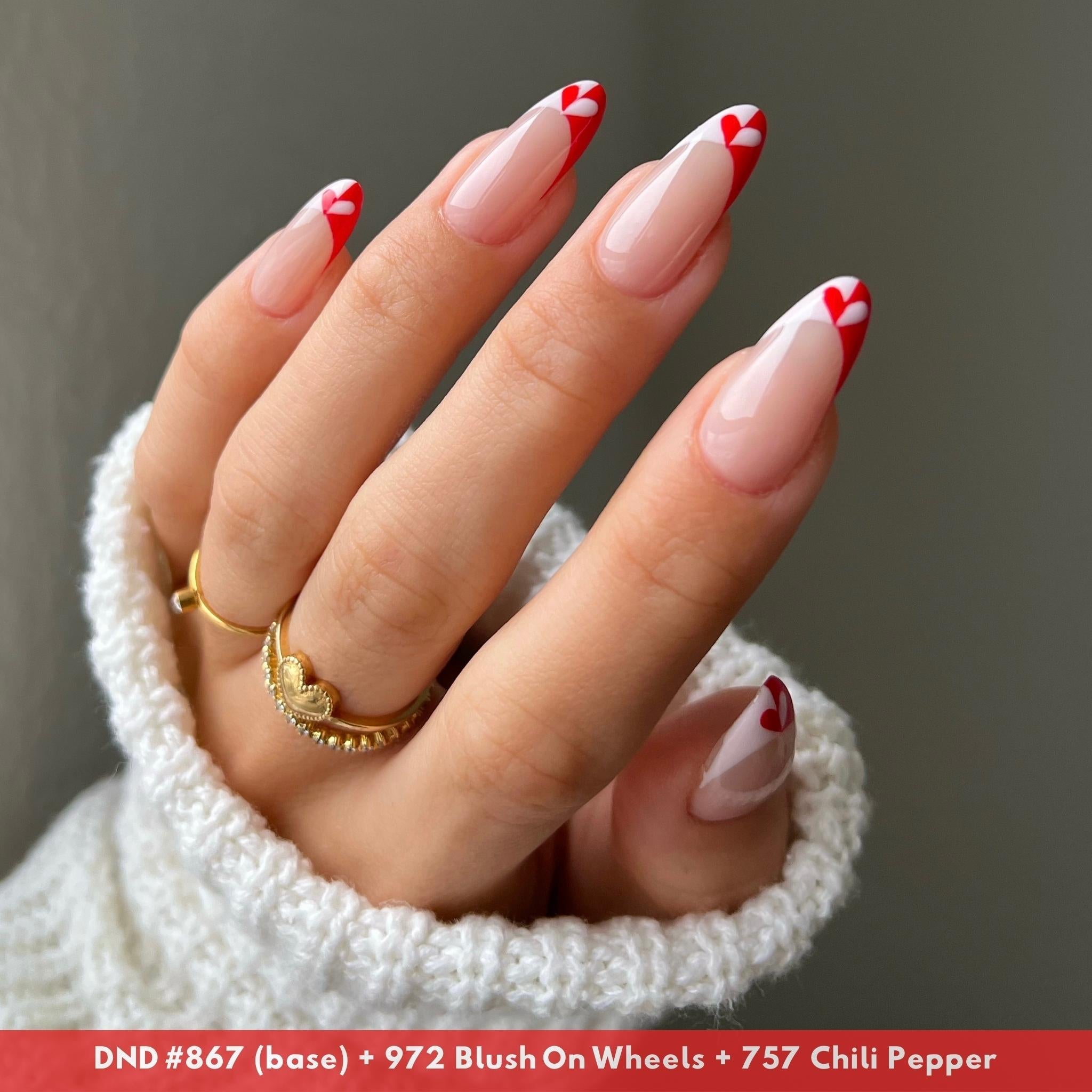 Nail art using DND 867 Perfect Nude