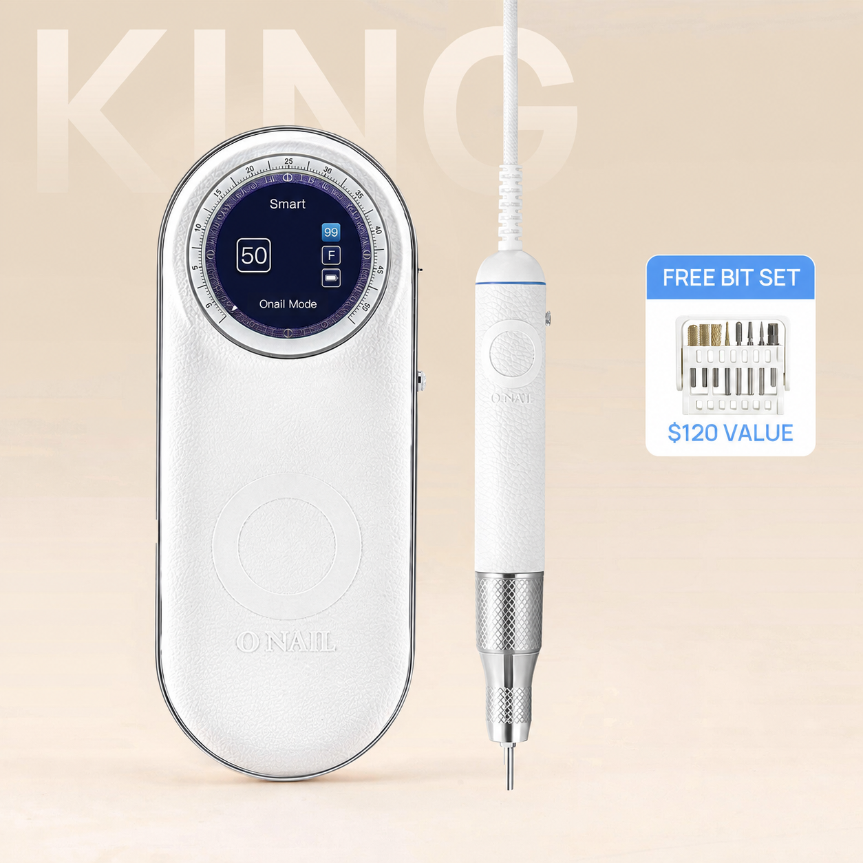 ONAIL Nail Drill Pro Max - Single Handpiece Version - WHITE official ONAIL gallery image [ONAIL-GALLERY:drill-01]