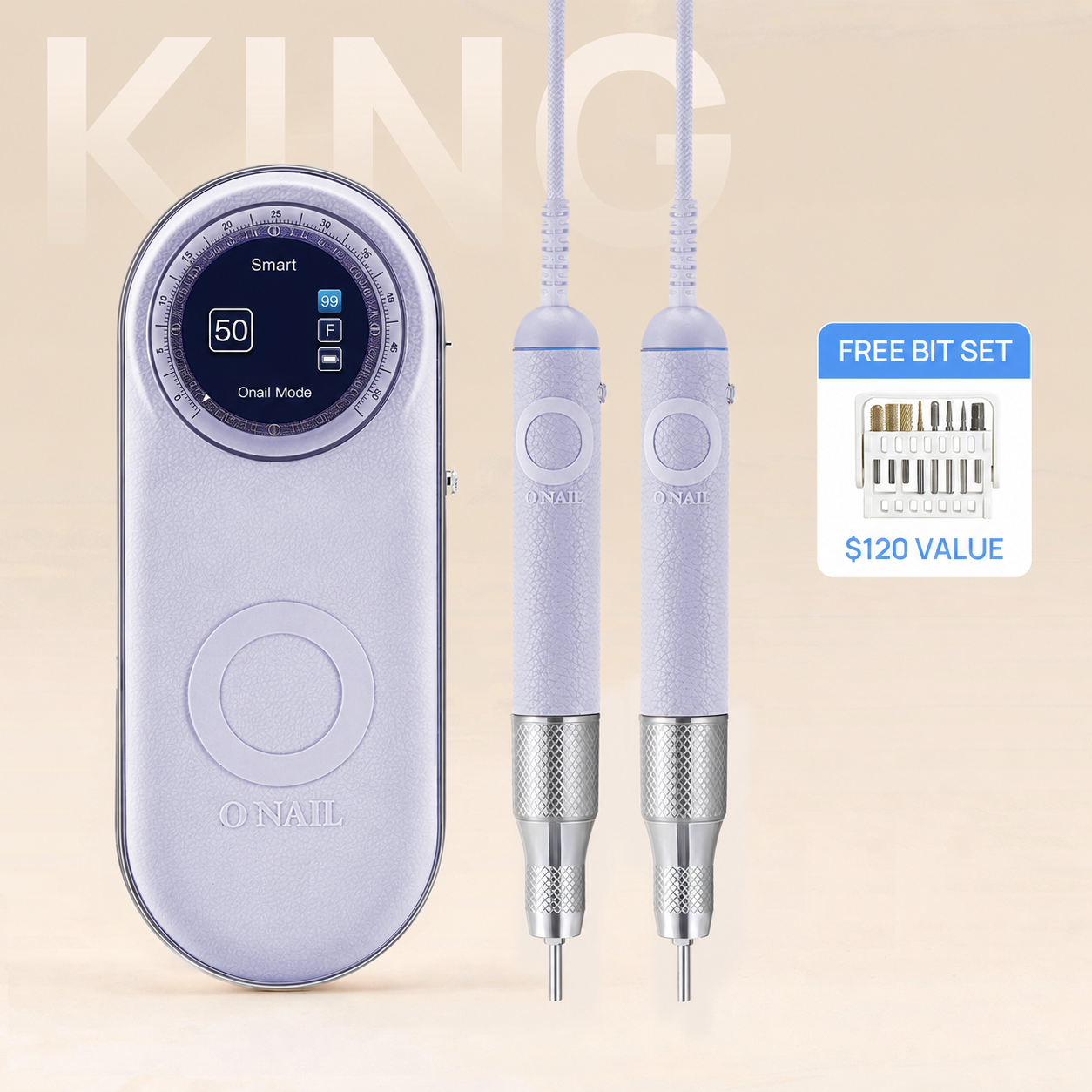ONAIL Nail Drill Pro Max - Dual Handpiece Version - PURPLE official ONAIL gallery image [ONAIL-GALLERY:drill-16]
