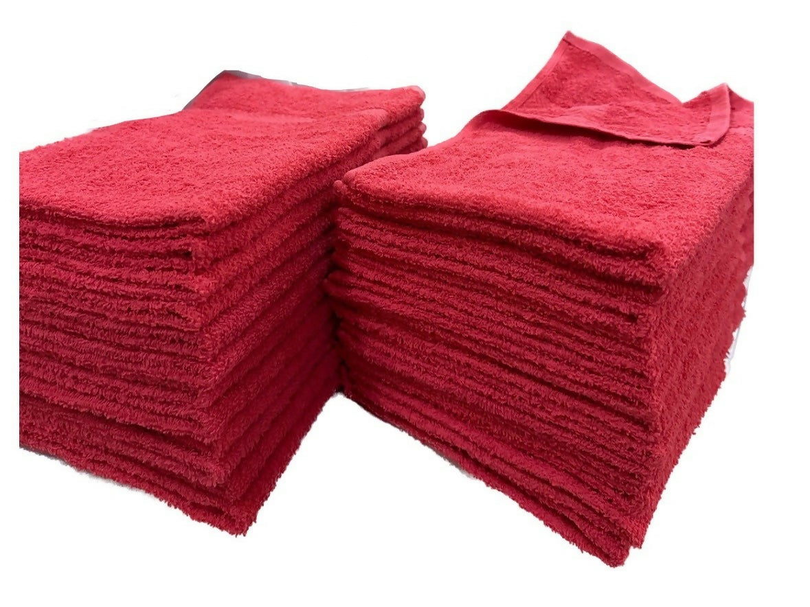 Nail Salon Towels - Red / 16x29 / 100% Cotton, 3LBS per dozen
