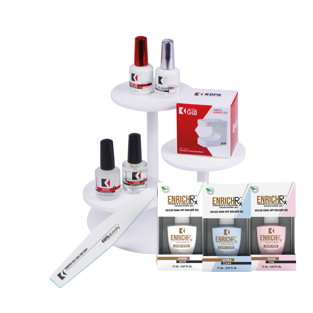 KUPA EnrichRx builder gel starter bundle with Baby Glo mini lamp