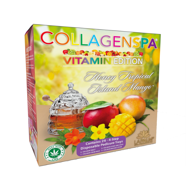 La Palm CollagenSpa 4-Step Pedicure Tray - Honey Tropical Island Mango - Box of 24