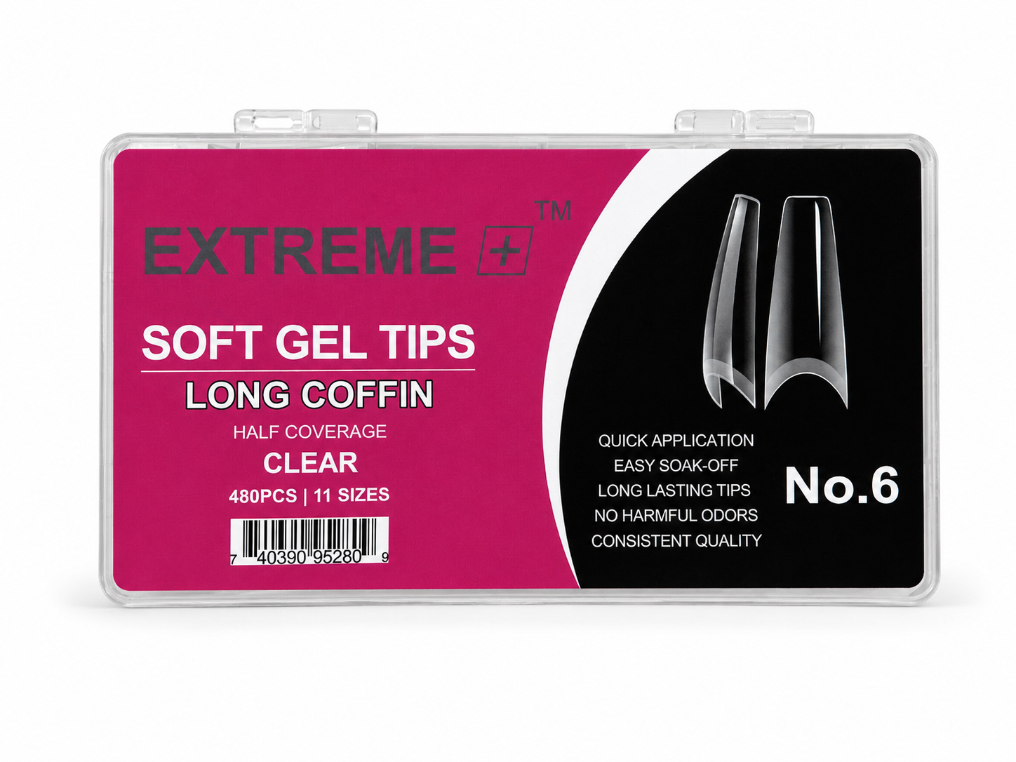 Đầu móng tay trong suốt EXTREME+ số 6 _ Long Coffin