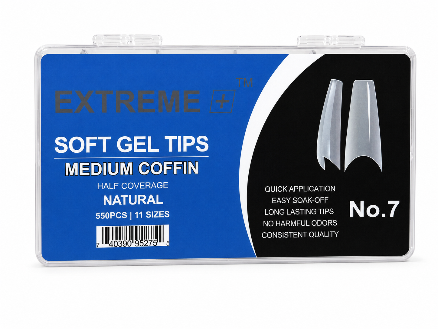 Móng tay giả nửa đầu tự nhiên EXTREME+ số 7 _ cỡ trung bình