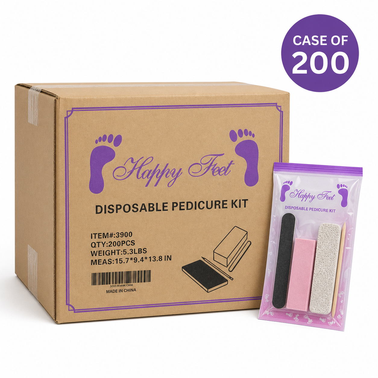 Professional Disposable Pedicure Kit - Case of 200