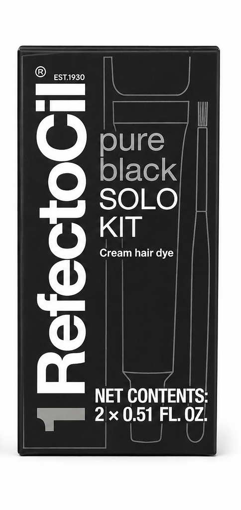RefectoCil Cream Hair Dye Solo Kit - Pure Black - 0.51 fl oz