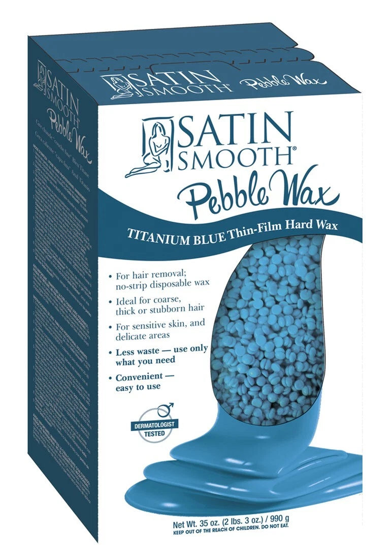 Satin Smooth Titanium Blue Thin Film Pebble Wax  35 oz (2.2lb)