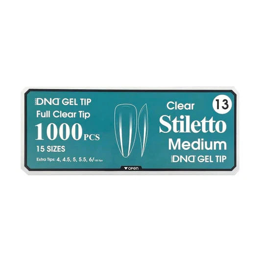 DND Clear Stiletto Medium Gel Tip