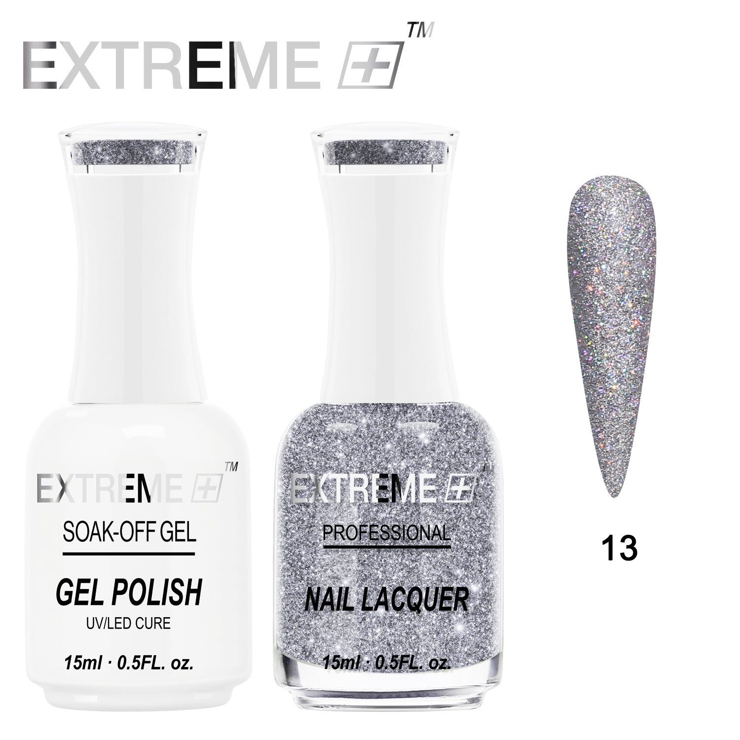 D_EXTREME+ Holo Chrome Gel Matching Lacquer - #013 - (1F1)