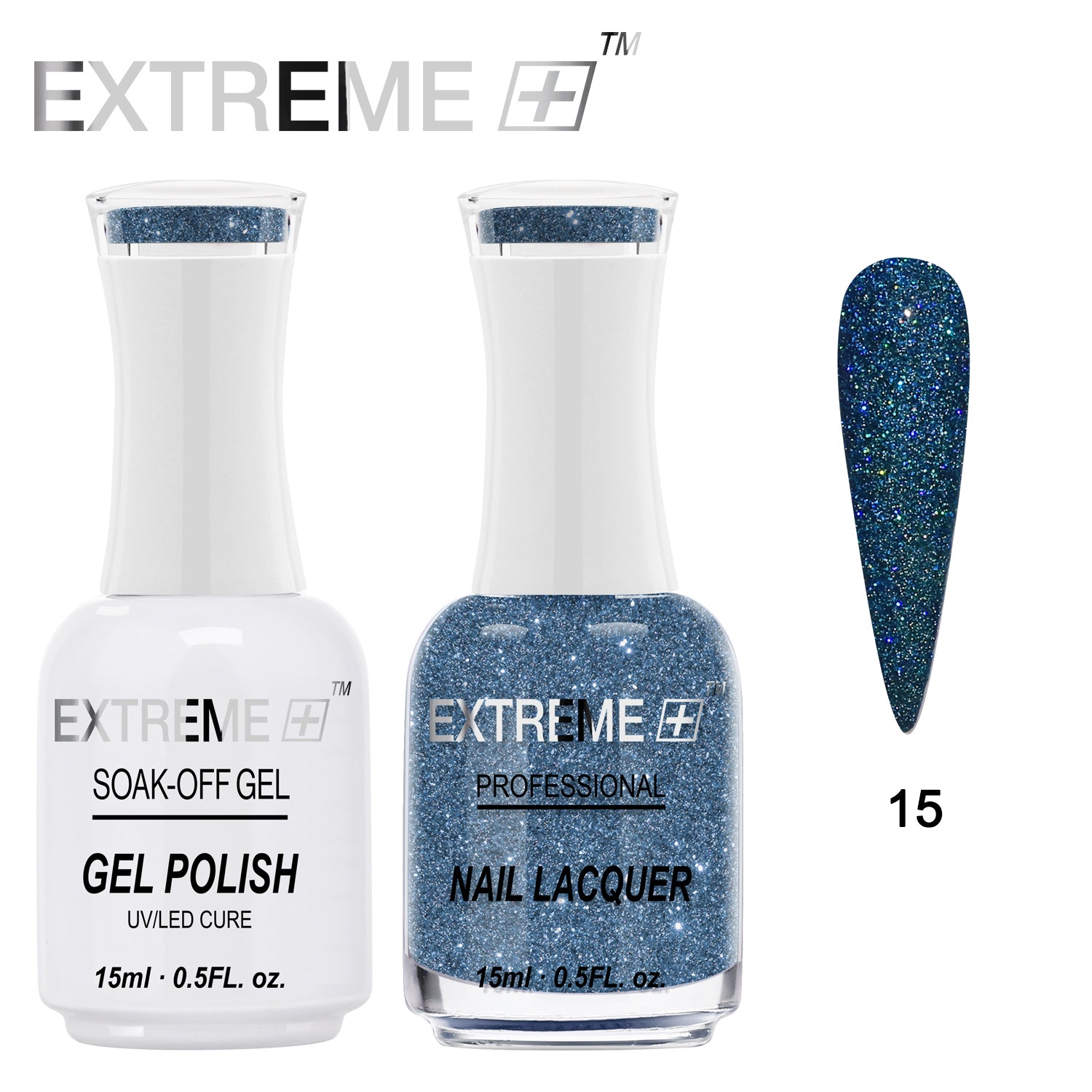 D_EXTREME+ Holo Chrome Gel Matching Lacquer - #015 - (1F1)