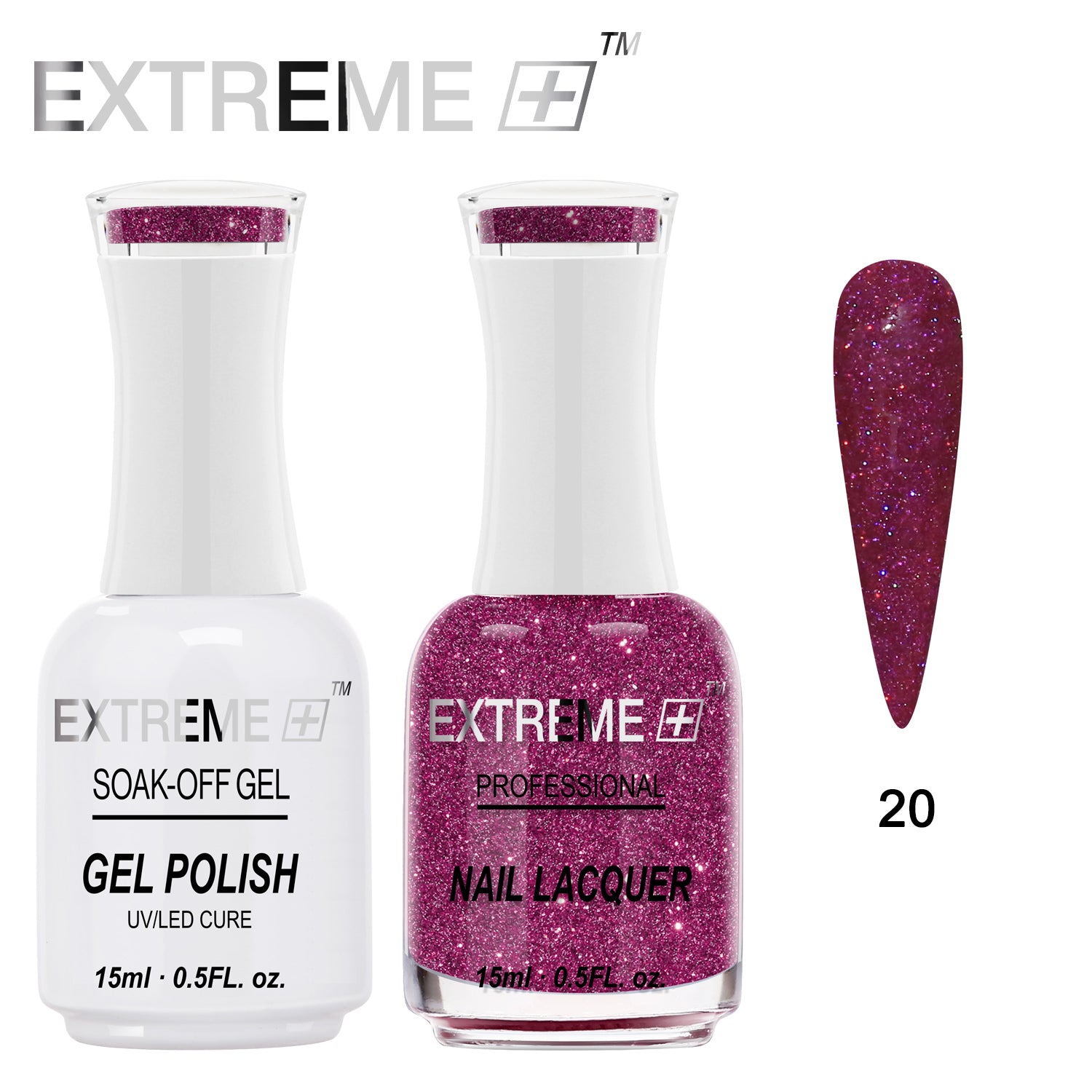 D_EXTREME+ Holo Chrome Gel Matching Lacquer - #020 - (1F1)