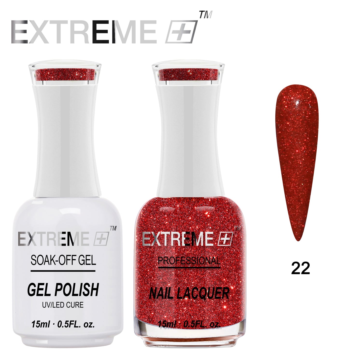 D_EXTREME+ Holo Chrome Gel Matching Lacquer - #022 - (1F1)