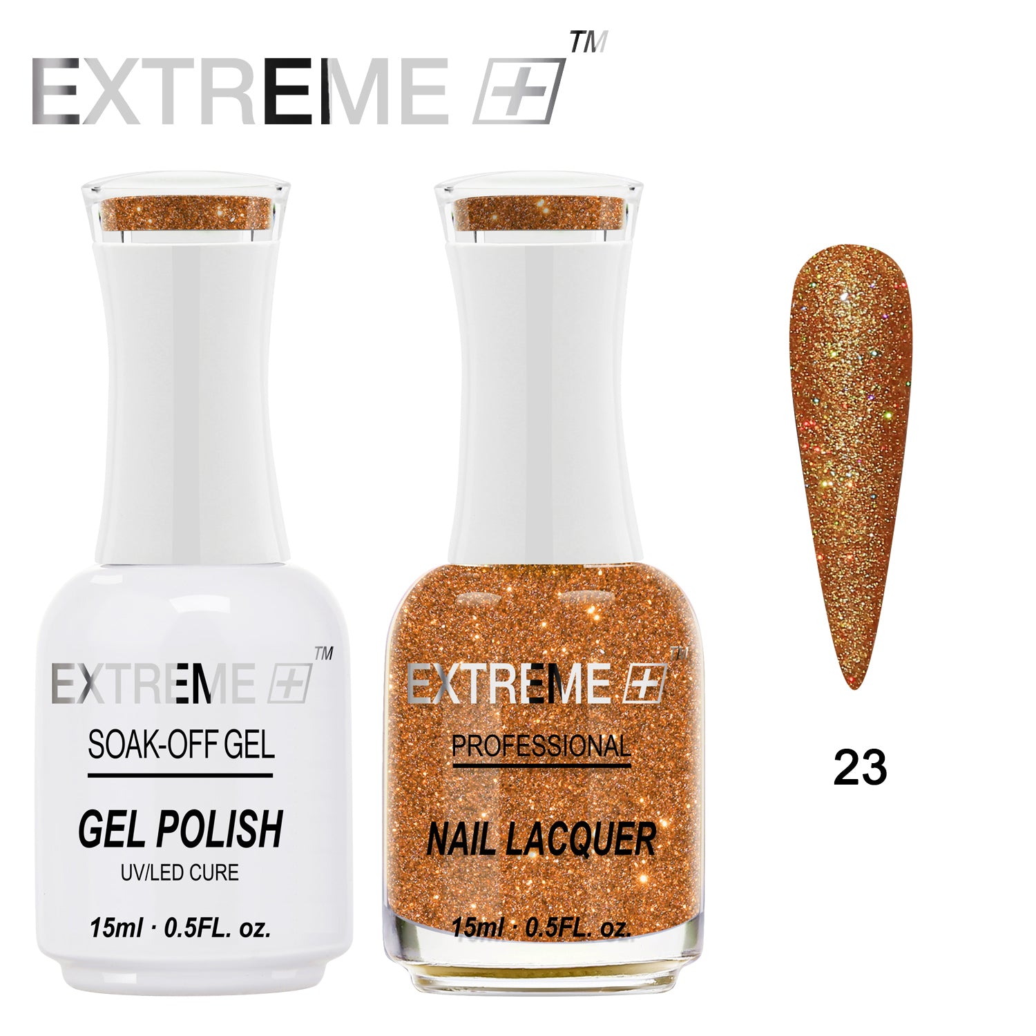 D_EXTREME+ Holo Chrome Gel Matching Lacquer - #023 - (1F1)