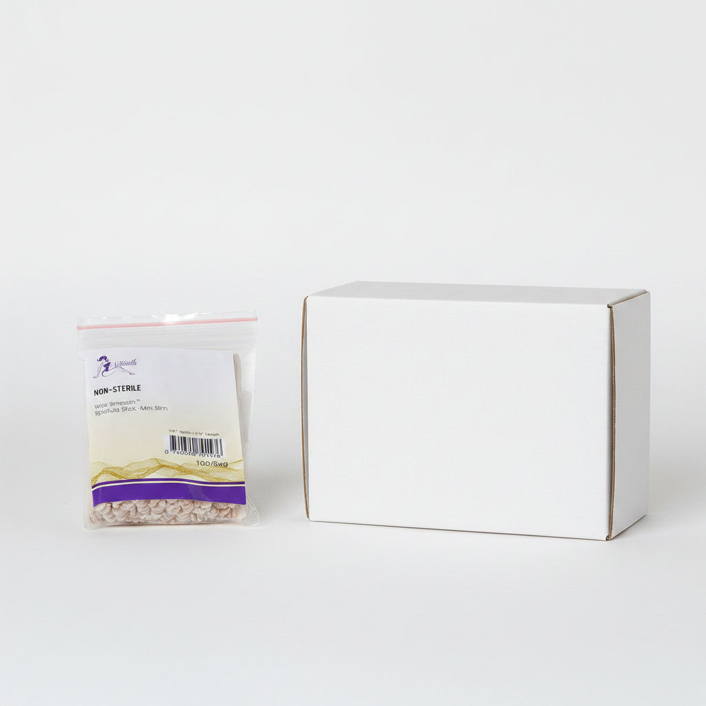 WaxSmooth Non Sterile Spatulas Stick Wax Mini Slim 3 1/2" x 1/4" - Box of 50 bags