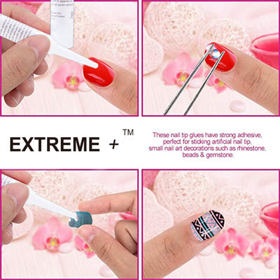 Keo dán móng tay EXTRME+ cho móng tay acrylic 4 miếng - 0,07 oz cho mỗi miếng keo