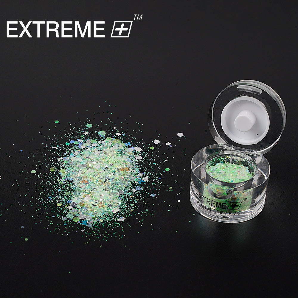 EXTREME+ Glow In Dark Fluorescence Style Nail Flakes Set / 6 colors