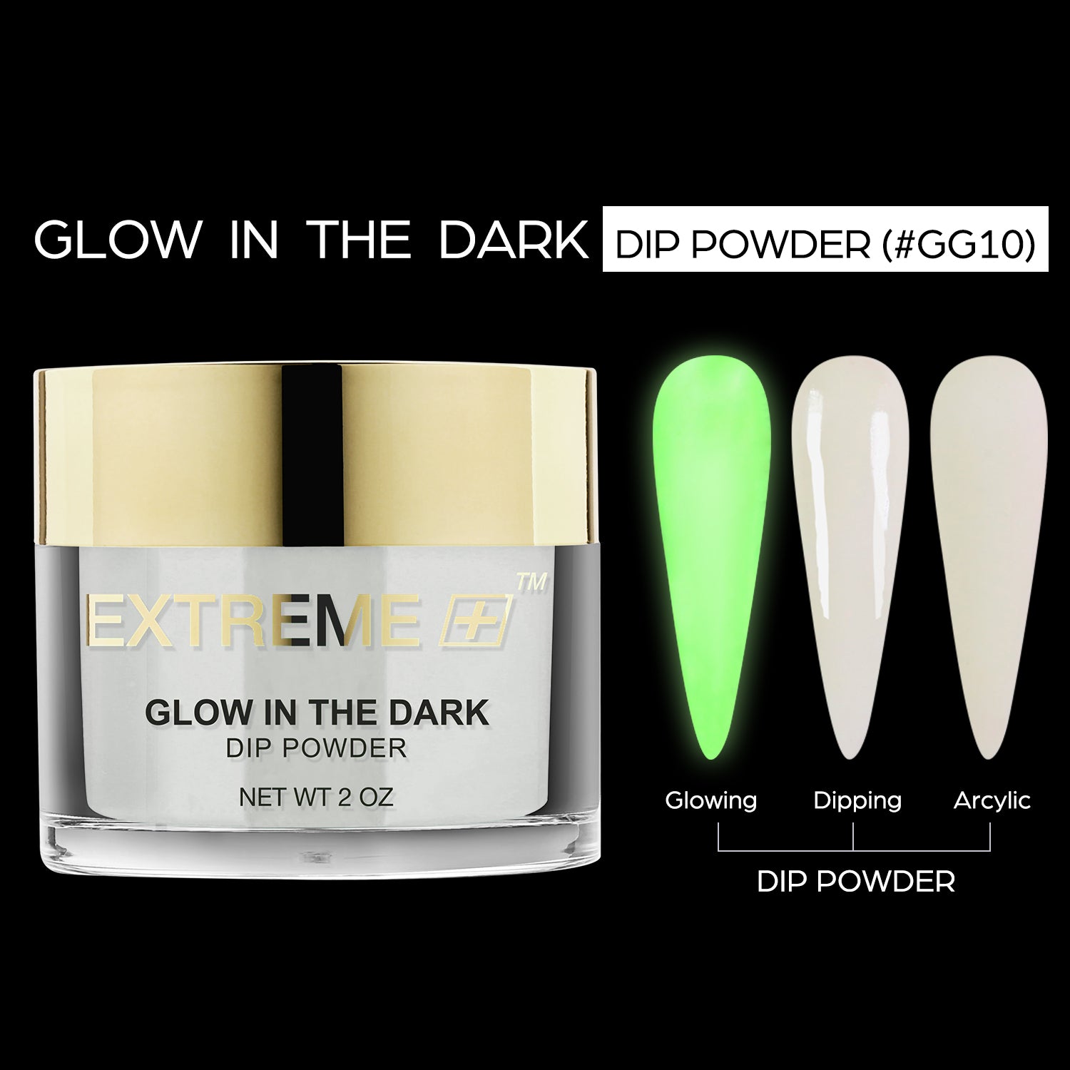D_EXTREME+ Glow in the Dark Dip Powder 2 oz- #010 - (1F1)