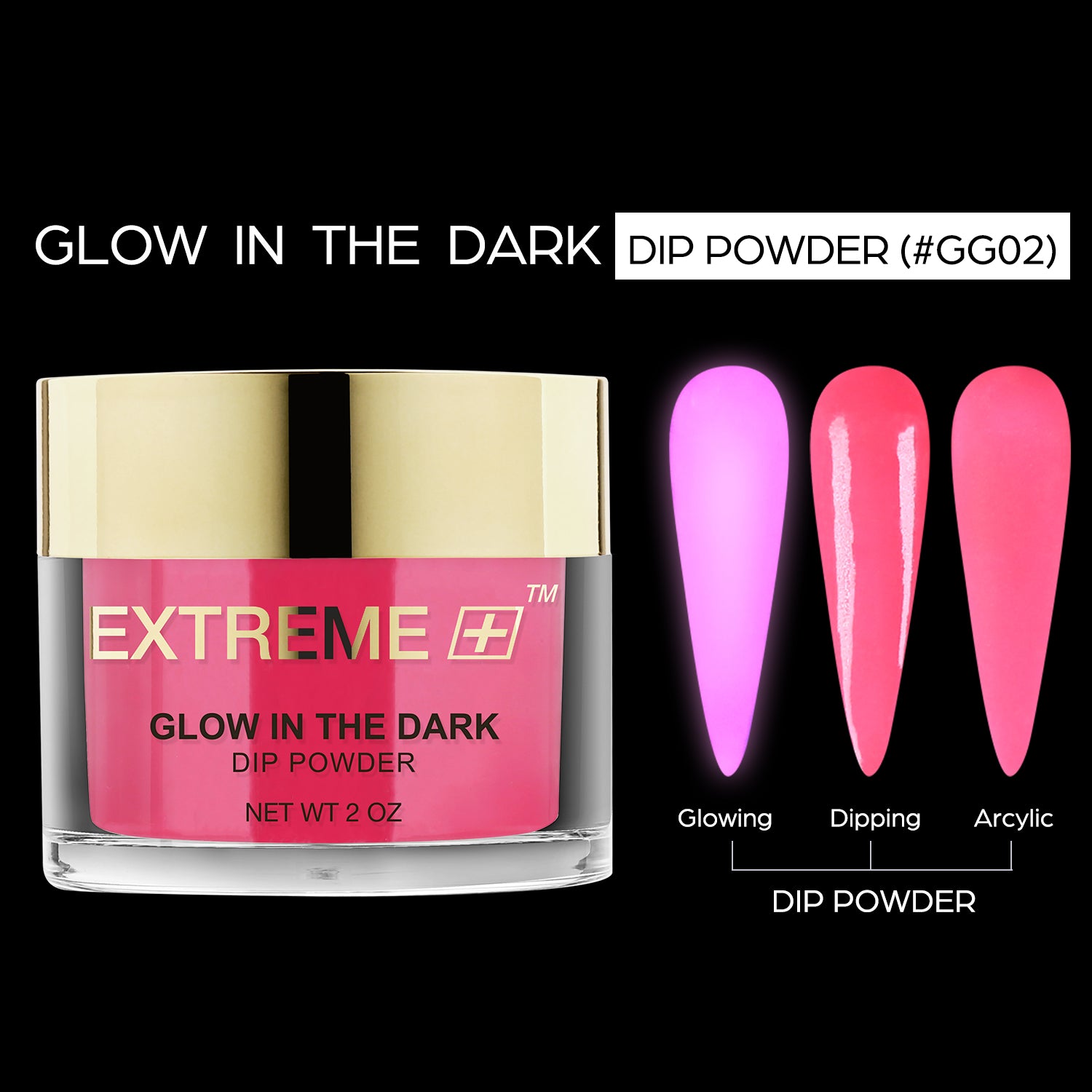 D_EXTREME+ Glow in the Dark Dip Powder 2 oz - #002 - (1F1)