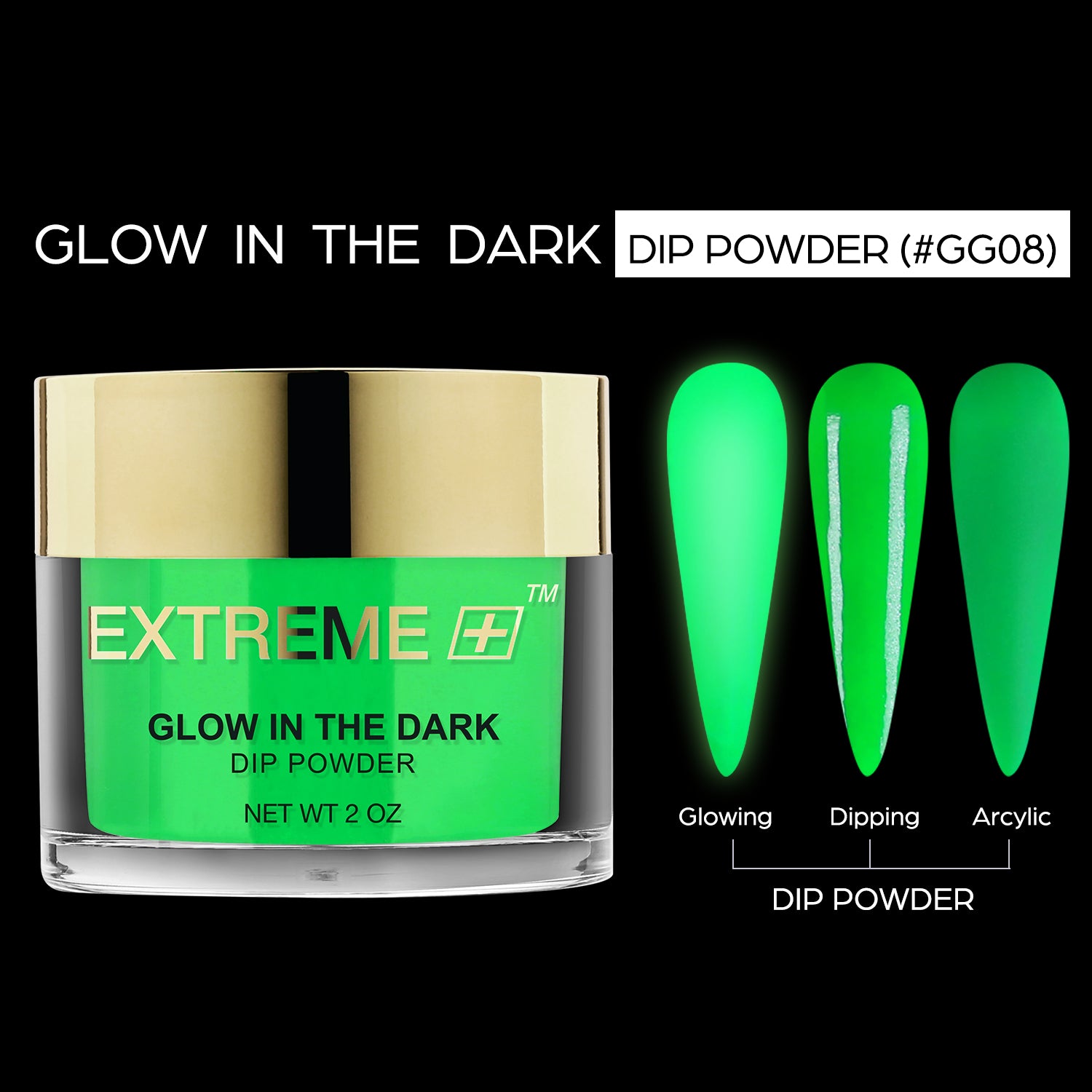 D_EXTREME+ Glow in the Dark Dip Powder 2 oz- #008 - (1F1)