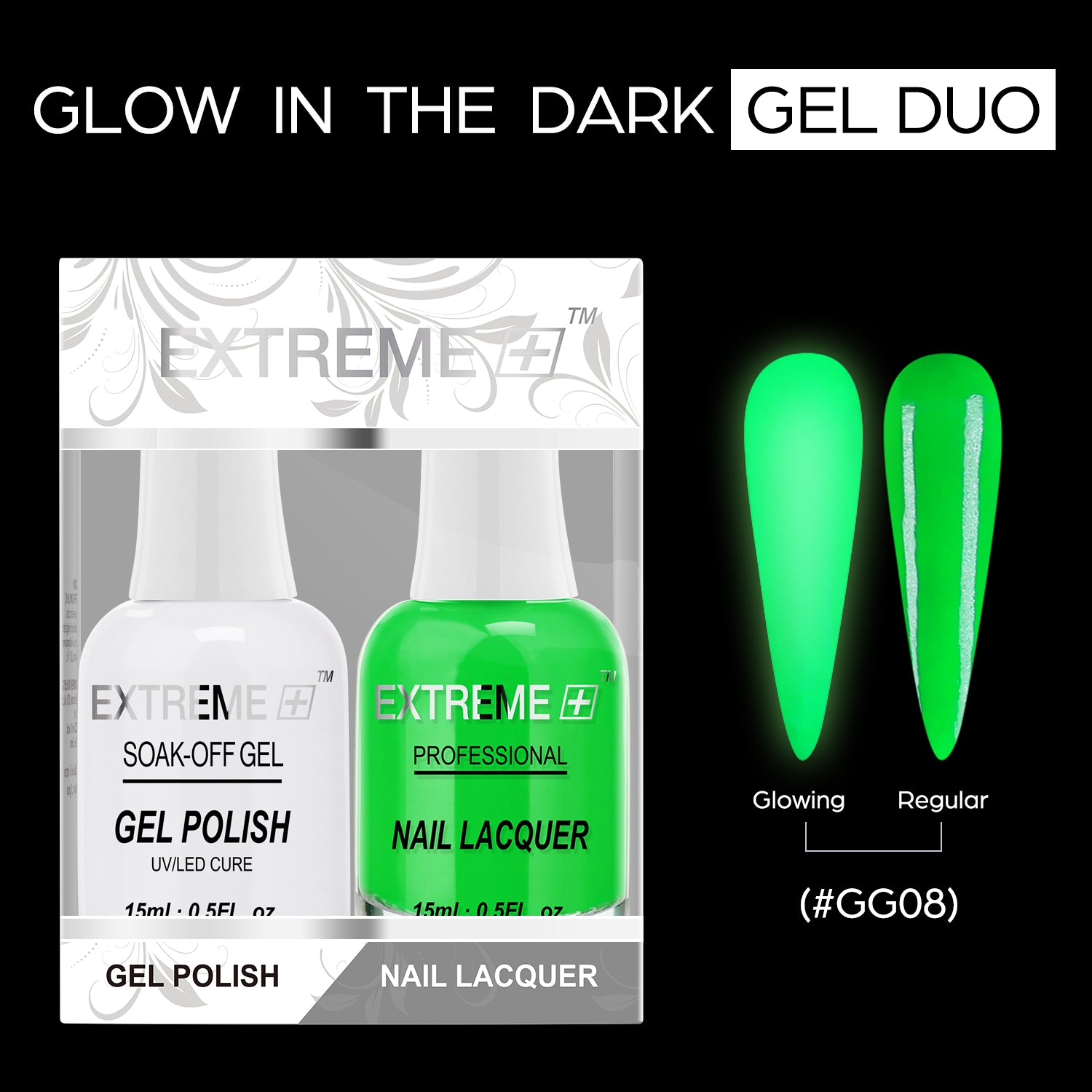 D_EXTREME+ Glow in the Dark Gel Matching Lacquer - #08 - (1F1)