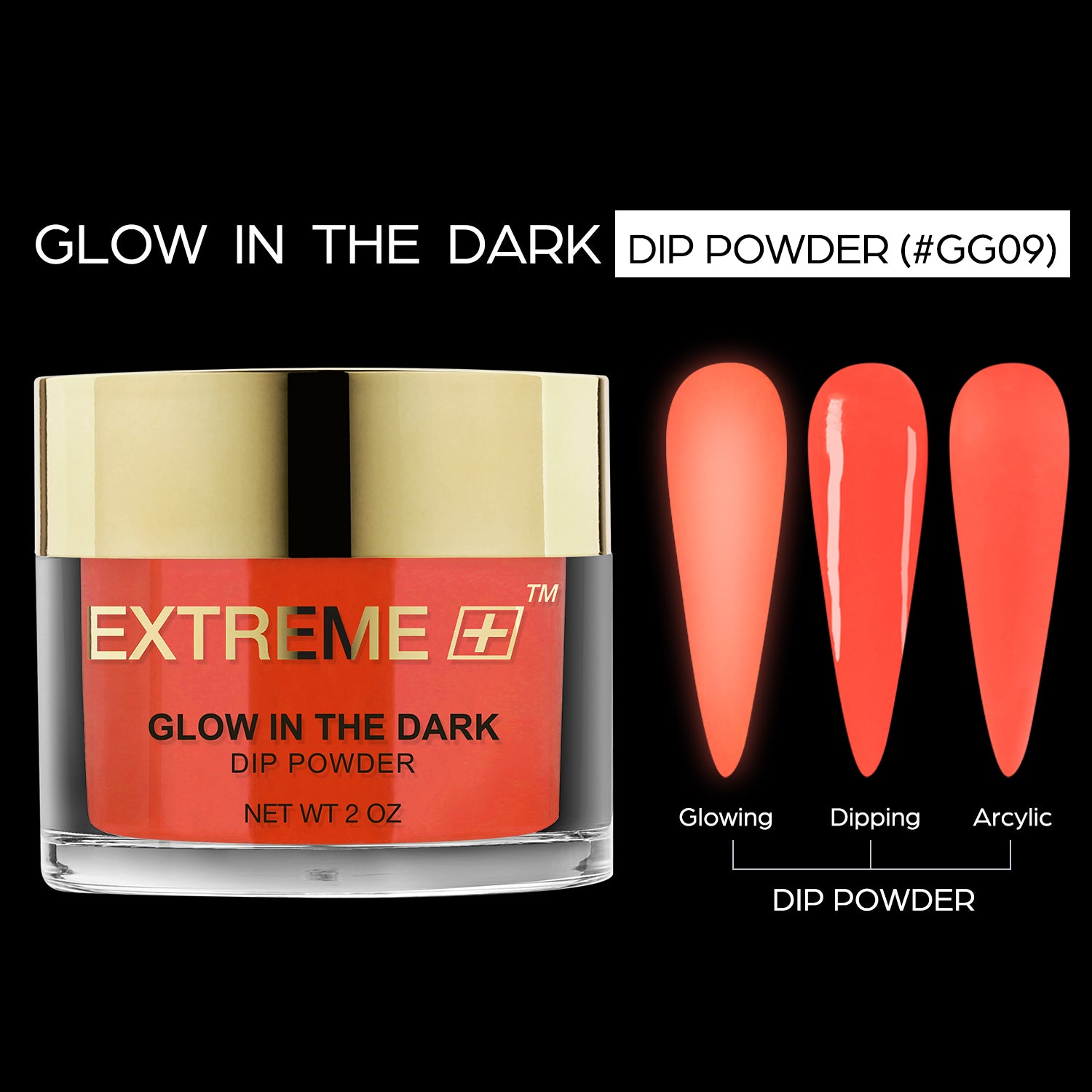 D_EXTREME+ Glow in the Dark Dip Powder 2 oz- #009 - (1F1)
