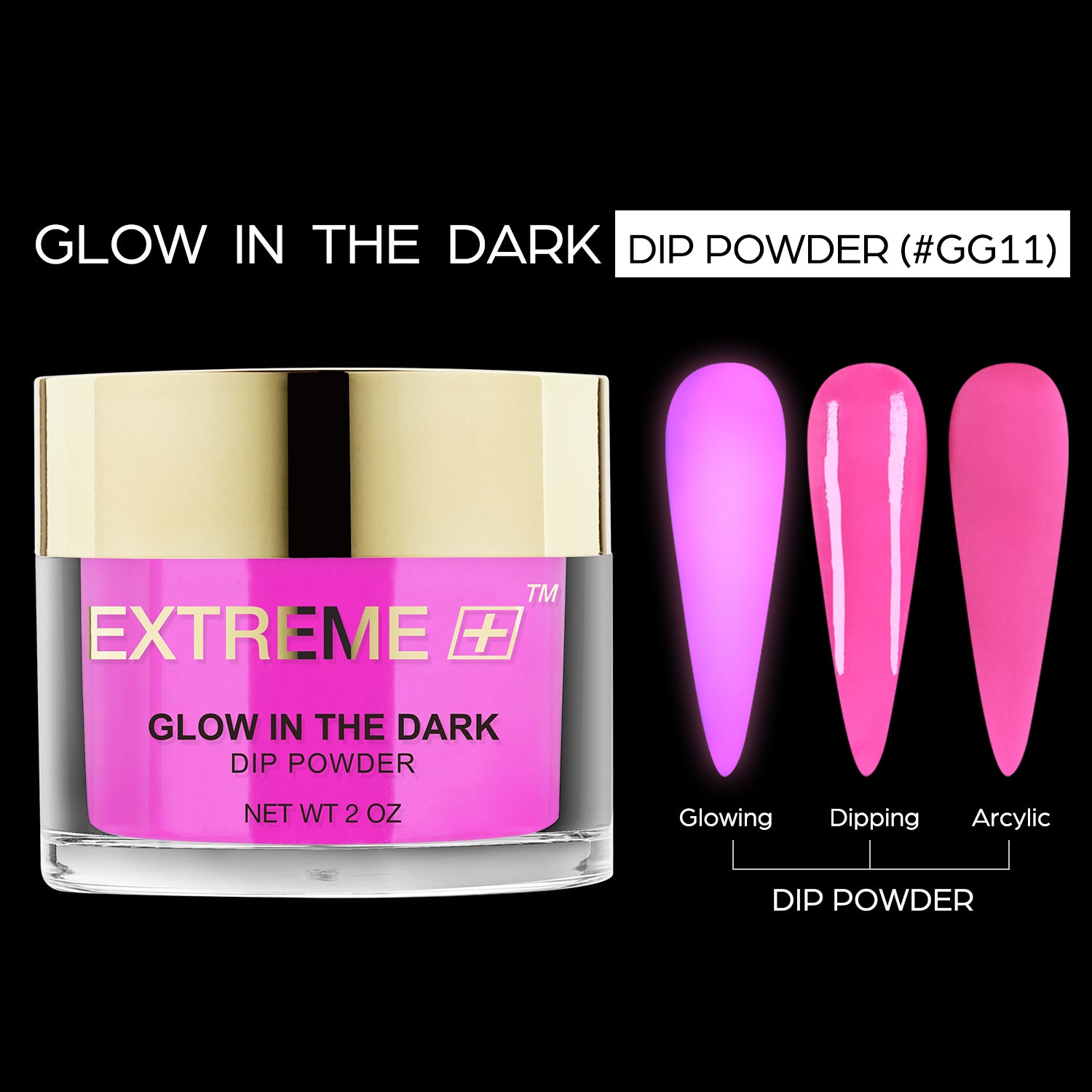 D_EXTREME+ Glow in the Dark Dip Powder 2 oz- #011 - (1F1)