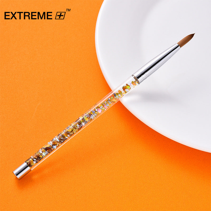 EXTREME+ Acrylic Nail Brush, Art Brush #10 Gold Glitter Handle